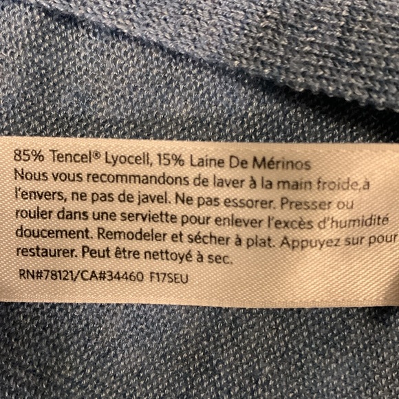 Eileen Fisher High Low Women Long Sleeve Cowl Neck Tunic Sweater Blue Size Large - Picture 9 of 12